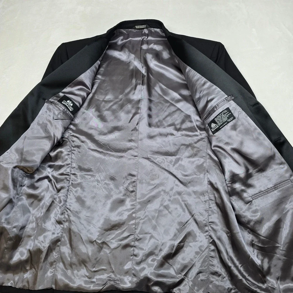 Stafford Tuxedo Suit Set Mens 44R 2 Piece Pants‎ 35x28 Black Jacket Formal Wear